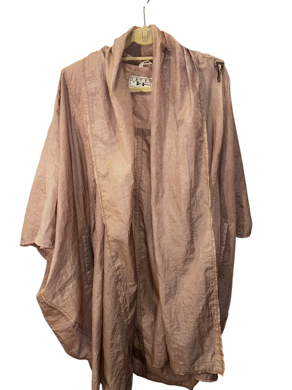 Capri Mirisola Vintage khaki anorak cape rain jacket S